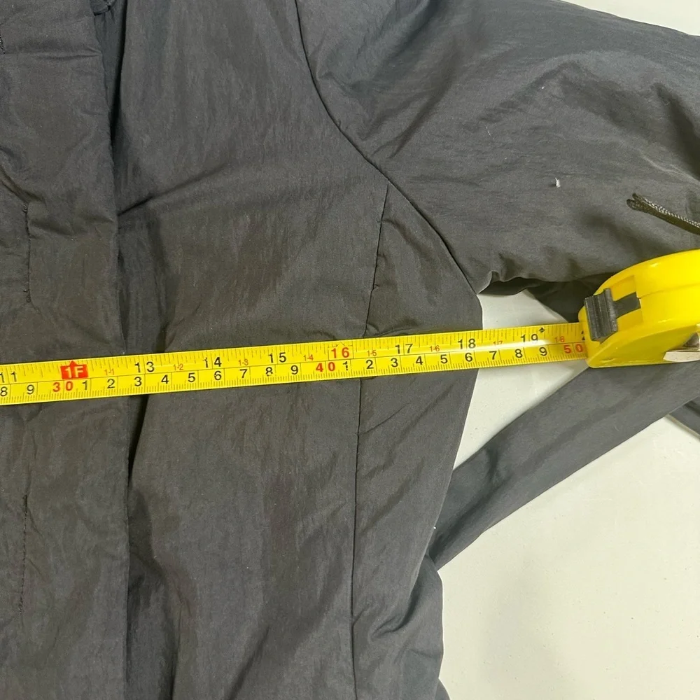 Club Monaco Black Crop Coat XS Double Breasted Tie Waist Funnel Neck - Picture 6 of 7